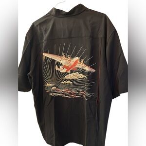 Tori Richard embroidered aviation sunset skies men’s XL shirt.